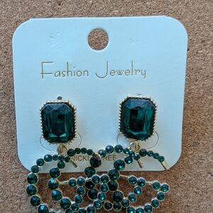 Fashion Jewelry Deep Green Earrings
